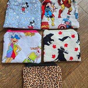 Crafty & Posh Themed Zippered Coin Pouches
